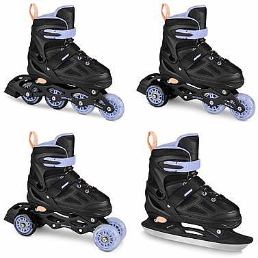 Spokey QUATTRO Brusle 4v1, černo-fialové, vel. 30-41