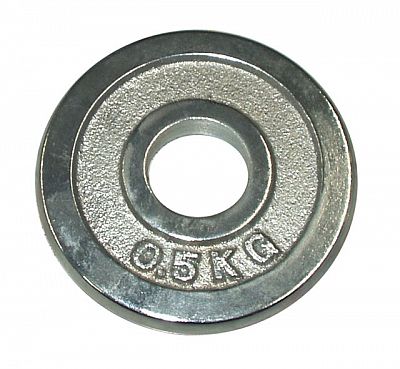 Chromový kotouč (závaží) na činky 0,5kg - 30mm