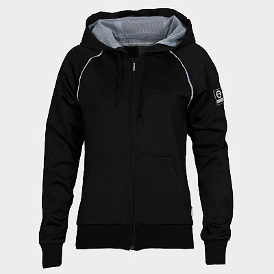 Dámská mikina s kapucí a se zipem SWEEP černá - XL