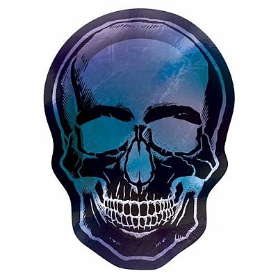 Papírové talíře Lebka Halloween - Goblet Skeleton 25 cm