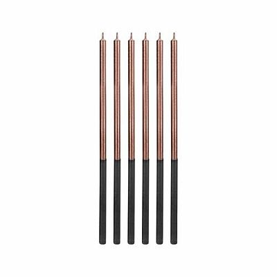 Dortové svíčky dlouhé Chrome rose gold 6 ks