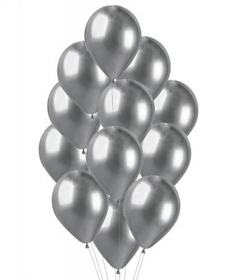 Balonkový buket Chrome Silver - 12 ks
