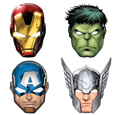 Party papírové masky Avengers 6 ks