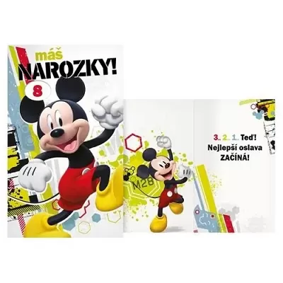 Narozeninové přání Mickey s volbou věku