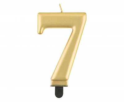 Svíčka narozeninová číslice 7 metalická zlatá