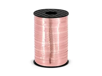 Vázací stuha rose gold metalická - 225 m