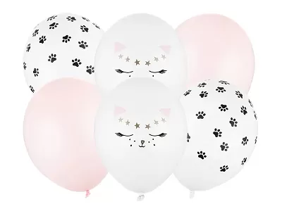Latexové balonky - kočička, 6 ks (Latexové balonky kočička 6 ks)