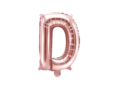 Foliové písmeno D rose gold 35 cm