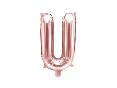 Foliové písmeno U rose gold 35 cm