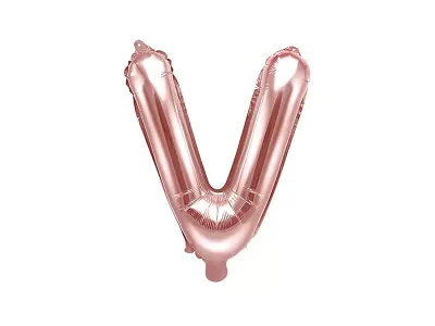 Foliové písmeno V rose gold 35 cm