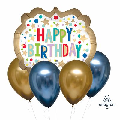 Sada balonků Satén Happy Birthday - 5 ks