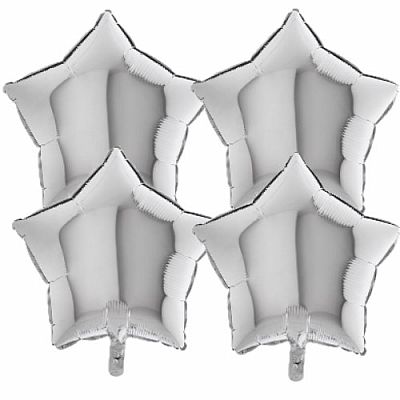 Foliové balonky hvězdy Satin Luxe Šedé, 4 ks