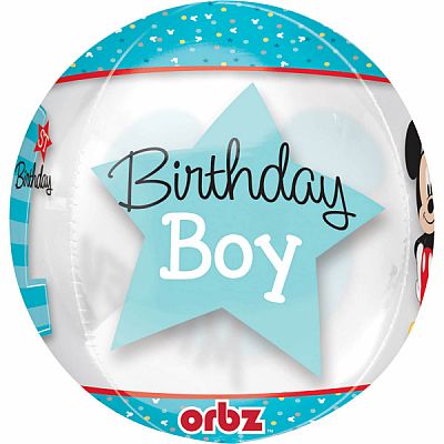 Foliový balonek koule Mickey 1st Birthday 40 cm
