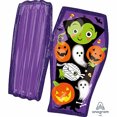 Foliový multi balonek halloween - otevřená rakev 76 x 78 cm