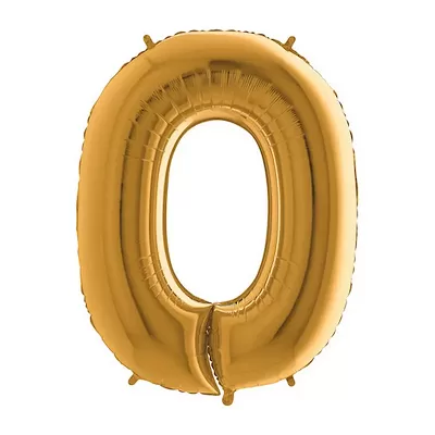 Foliová číslice zlatá 0 - 102 cm