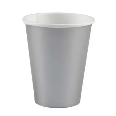 Papírové party kelímky stříbrné 8 ks