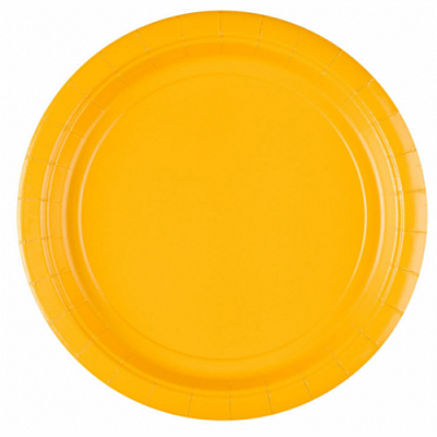 Papírové talíře žluté  23 cm - 8 ks