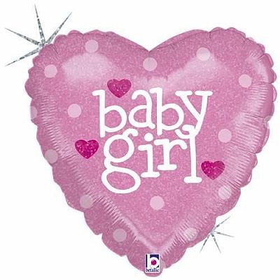 Fóliový balónek Baby-Girl Srdce 46cm