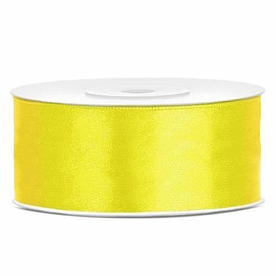 Saténová stuha žlutá 25 mm x 25 m