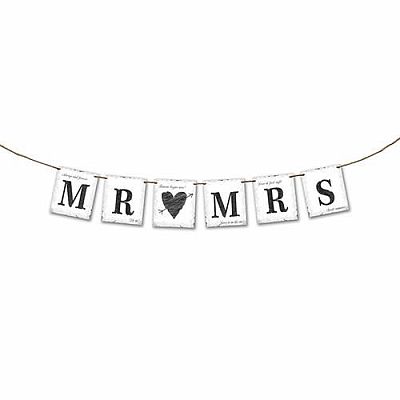 Nápis svatební Mr and Mrs se srdíčkem 77 cm
