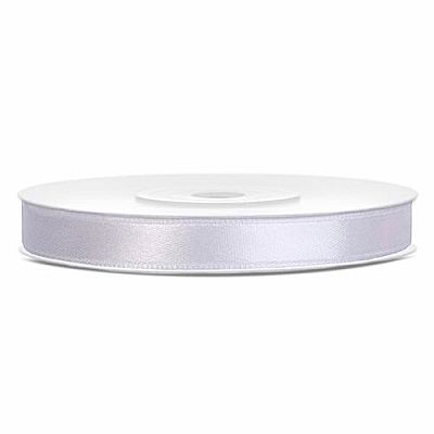 Saténová stuha bílá 6 mm x 25 m