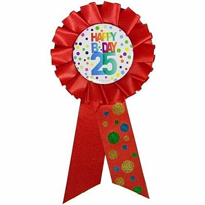 Narozeninový odznak Happy BDay 25