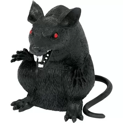 Halloweenská dekorace obří krysa 15 cm
