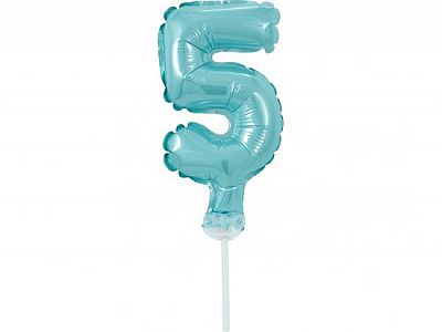 ČÍSLICE NA DORT nafukovací - 5 modrá, 13cm