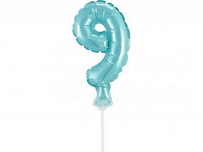 ČÍSLICE NA DORT nafukovací - 9 modrá, 13cm