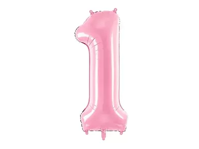 Foliová číslice - růžová 1 - 86 cm