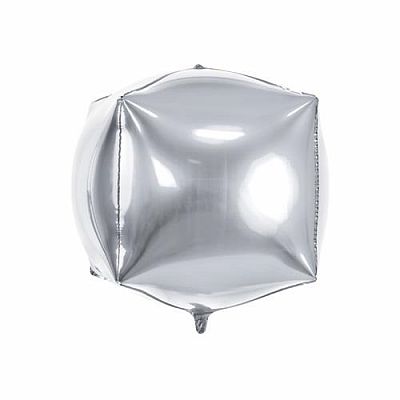 Foliový balonek krychle stříbrná 35 cm