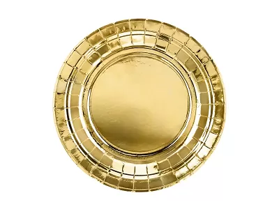 Papírové talířky metalické zlaté 18 cm - 6 ks