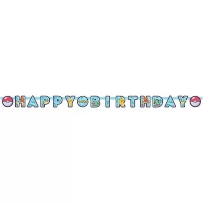 Party nápis Happy Birthday Pokemon 218 cm