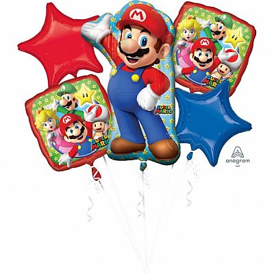 Sada foliových balonků Super Mario - 5 ks