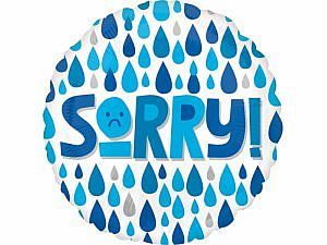 Foliový balonek kapky - Sorry 43 cm