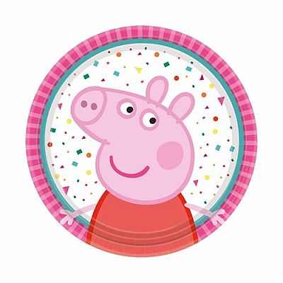 Papírové talířky Prasátko Peppa New 18 cm - 8 ks