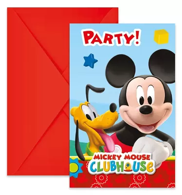Party pozvánky Mickey Playful 6 ks