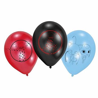 Latexové balonky Kouzelná beruška a černý kocour 6 ks