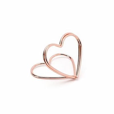 Stojánek na jmenovky srdce rose gold - 10 ks