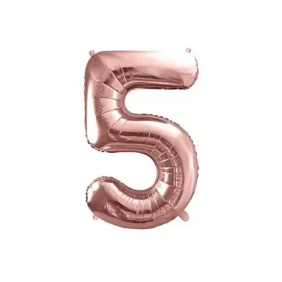 Foliová číslice - rose gold 5 - 86 cm