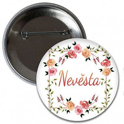 Placka Nevěsta - květinová 6 cm
