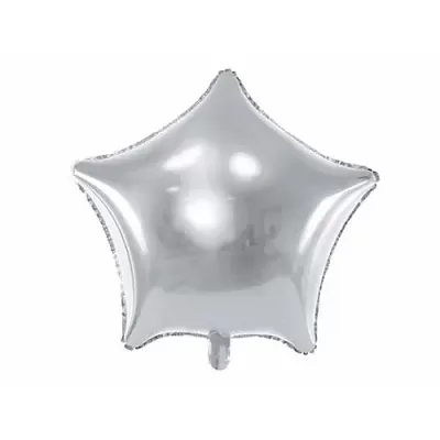 Foliový balonek hvězda stříbrná 48 cm - balené
