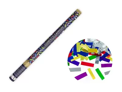 Vystřelovací konfety mix metalické - 80 cm