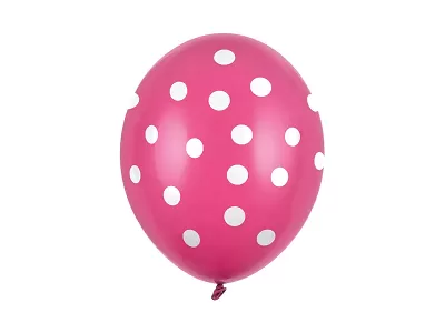 Latexový balonek s puntíky tmavě růžový 30 cm