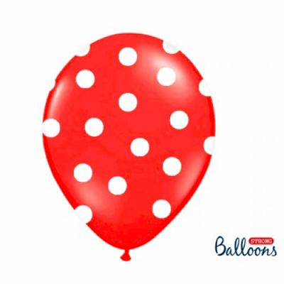 Latexový balonek s puntíky červený 30 cm