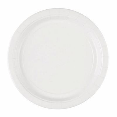 Papírové talíře bílé 23 cm - 8 ks