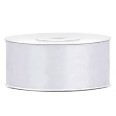 Saténová stuha bílá 25 mm x 25 m