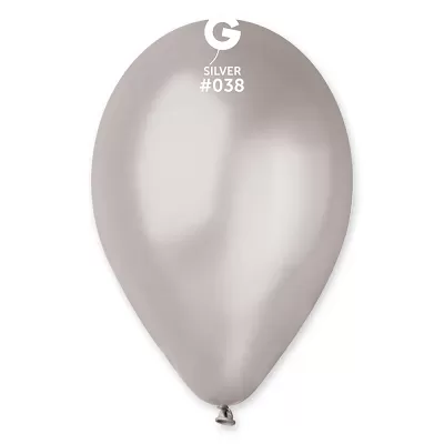 Balónek 28cm/11" #038 stříbrný 100 ks