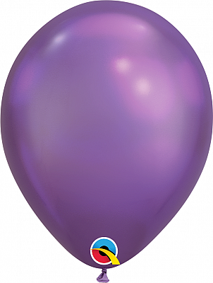 Balónek Qualatex CHROME 11"/28cm fialový (100ks v balení)