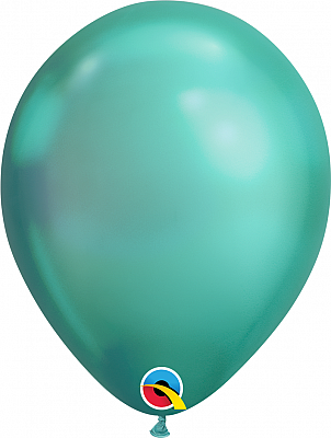 Balónek Qualatex CHROME 11"/28cm zelený (100ks v balení)
